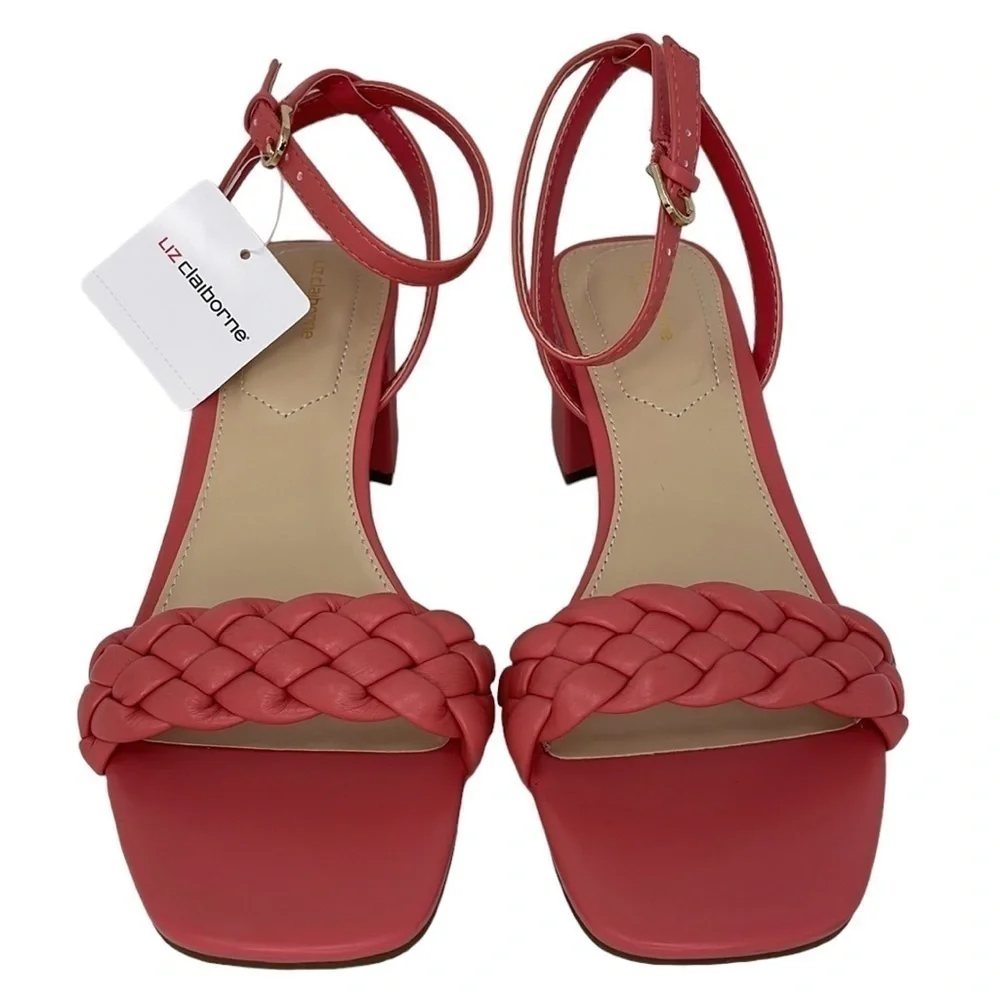 LIZ CLAIBORNE SANDALS NWT Pink Open Toes Strappy Braided 9.5 9 1/2